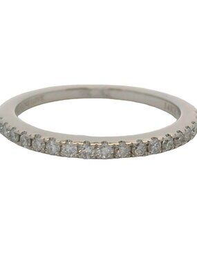 Vera Wang Love 14kt White Gold 1/4ctw Diamond 2mm Stackable Wedding Band Ring